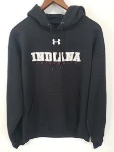 Under Armour Indiana University Hoosiers Hoodie Sweatshirt Mens Black Large - Picture 1 of 5