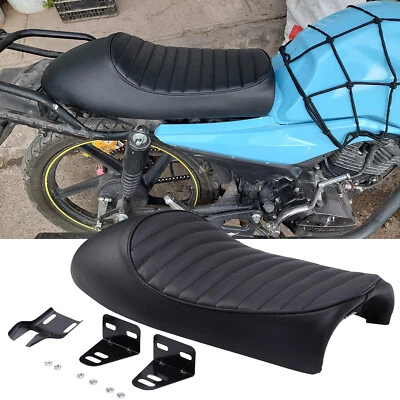 Motorcycle Cafe Racer Seat Flat Brat & Hump Saddle For Honda CB Yamaha Suzuki GN - Image 1 of 4