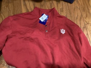 University of Indiana Hoosiers Logo 1/4 Snap Sweatshirt, Adult XL NWT CC 189 - Picture 1 of 4