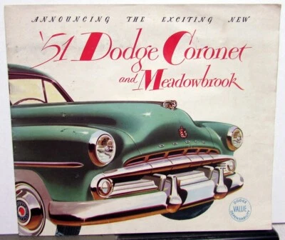 Dodge 1951 concesionario color venta folleto Coronet Meadowbrook original Foto 1 de 4