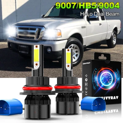 For FORD Ranger 1990-2000-2011 LED Headlight Kit 9007 HB5 6000K White Hi/Lo Bulb - Image 1 of 4