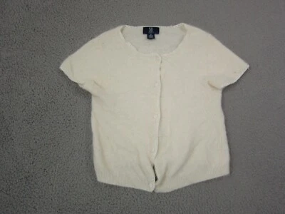 SO GSJC Suéter Mujer Mediano Crema Angora Conejo Difuso Suave Abotonado Corto Foto 1 de 4