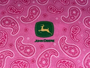 3/4 Yd John Deere Pink Paisley w/John Deere Emblem Cotton Quilt Fabric 27" X 44" - Picture 1 of 4
