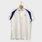 Jlindeberg Mens Nial Regular Fit Polo Golf Shirt White Blue   Large
