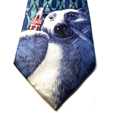 Corbata Botella Coca-Cola Oso Coca-Cola De Colección 1995 Años 90 Corbata Coca-Cola Nueva con Etiquetas 56x4" NUEVA Foto 1 de 4