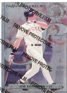 1996 Leaf Preferred Steel Anaheim Angels Baseball Card #44 Jim Edmonds