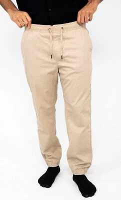 Men's Stretch Joggers Drawstring elasticized waist Twill Cargo Pants S-XL - Image 1 of 4