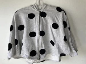 tucker and tate girls shirt sweater size 6 gray with black polka dots zip up - Picture 1 of 6