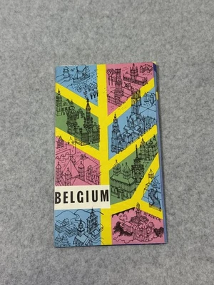 Folleto turístico ilustrado mapa de Bruselas vintage 1958 Expo 58 Bélgica desplegable Foto 1 de 4