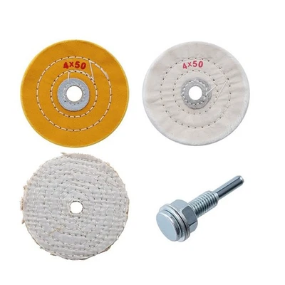 4 Pcs/set 4 Cloth Polishing Wheels Cotton Lint For Bench Grinder Electric Drill - Image 1 of 4