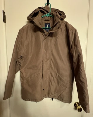 Roundtree & Yorke Cremallera Frontal con Chaqueta a Presiones con Capucha Oculta Bronceada SM RN 12111 NUEVO Foto 1 de 4