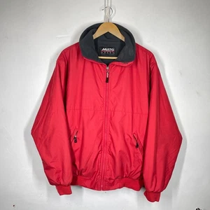 MUSTO Snugs Fleece Lined Jacket Mens L Red Vintage Polartec Riding Hiking - Picture 1 of 16