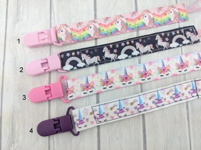 Unicorn Pacifier Clip Baby Shower Gift Pacifier Baby Girl Stocking Stuffer - Image 1 of 4