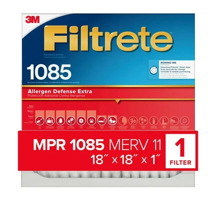 Filtrete 1085 Allergen Defense Extra Electrostatic Pleated Air Filter Box of 12 - Image 1 of 1