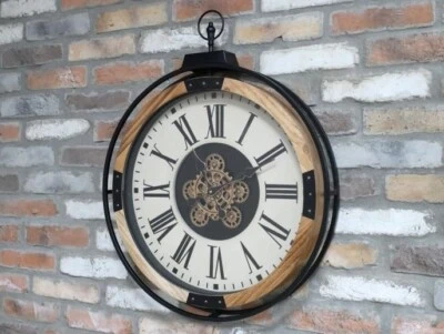 Numeral Vintage Cog Wall Clock, 74cm Height | Moving Mechanical Cogs |Industrial - Image 1 of 2