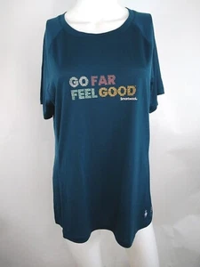 Smartwool Women Active Ultralite Short Sleeve Graphic Blue Medium 17028-G74 - Picture 1 of 10