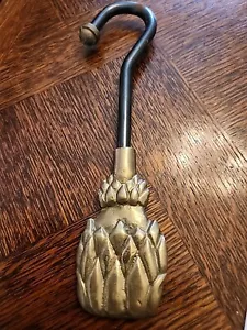 Gancio di traino ammortizzatore vintage pesante in ottone massiccio ANANAS vittoriano - Foto 1 di 7