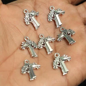 10 Pcs, 18x15.5x3.5mm, Tibetan Tree With Bird Charms Antique Silver - Picture 1 of 9