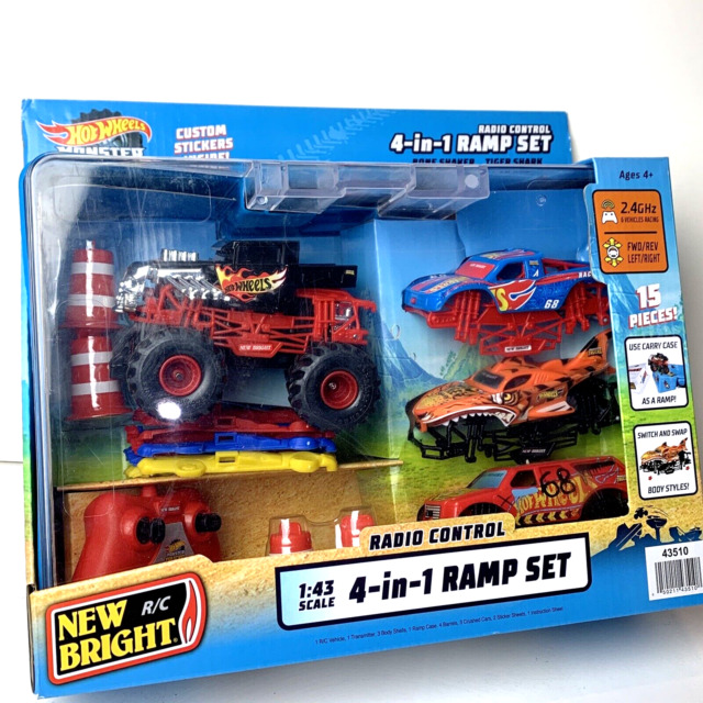 Hot Wheels Monster Trucks RC Rhinomite Transforms into Launcher, Includes  1:64 Scale Toy Truck 