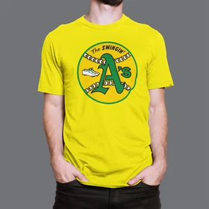 1970's Style Oakland A's THE SWINGING A'S Printed T-Shirt Men Large New NWOT - Picture 1 of 1