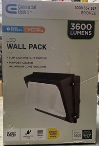 Wall Pack LED Bronze Dämmerungslicht integriert 4000K kommerziell elektrisch - Bild 1 von 3