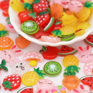 50pcs Mixed Color Flatback Resin Crystal Assorted Cute Fruite Cabochons Crafts - Picture 1 of 11