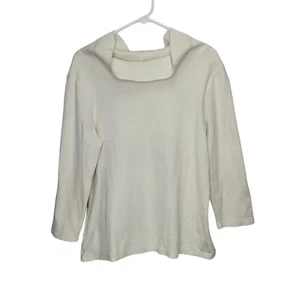 Rafaella Womens Sweater Size XLarge Off White Long Sleeve Top Cotton Blend - Picture 1 of 7