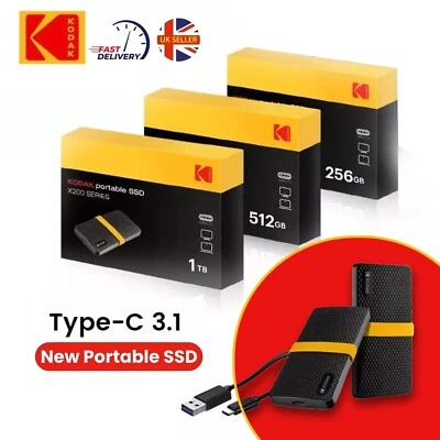KODAK Ultra Fast SSD X200 Solid State External Hard Drive 256GB 512GB 1TB - Image 1 of 4