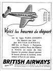 BRITISH AIRWAYS AIR LINE PUBLICITE ADVERTISING 1938