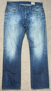 G-Star Raw 3301 Herren Button Fly Distressed Jeans Größe 36x34 (eigentlich 36x32) - Bild 1 von 14