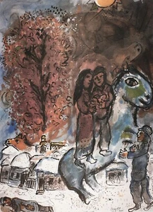 Marc Chagall, Im Dorf, handsignierte Lithographie - Bild 1 von 7