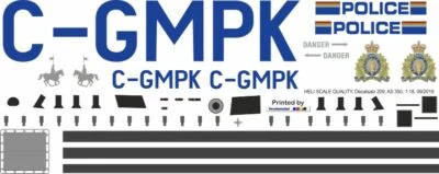 Decals 209 H125 / AS 350 Ecureuil Police Canada C-GMPK - Image 1 of 2