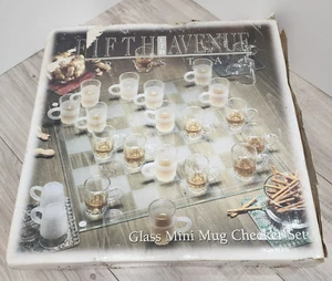 Fifth Avenue Crystal 27 piece Shot Glass Frosted Mini Mug Checker Board Set - Picture 1 of 7