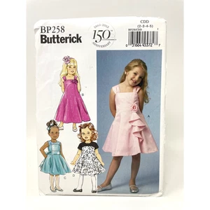 Butterick BP258 - Mädchen Kleinkinder einfache Partykleider 4 Variationen - Größen 2 bis 5 NEU - Bild 1 von 2