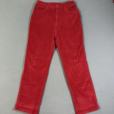 Faded Glory Pants Women's 10 Red Corduroy Stretch Y2K Grunge 2000s - Image 1 of 4