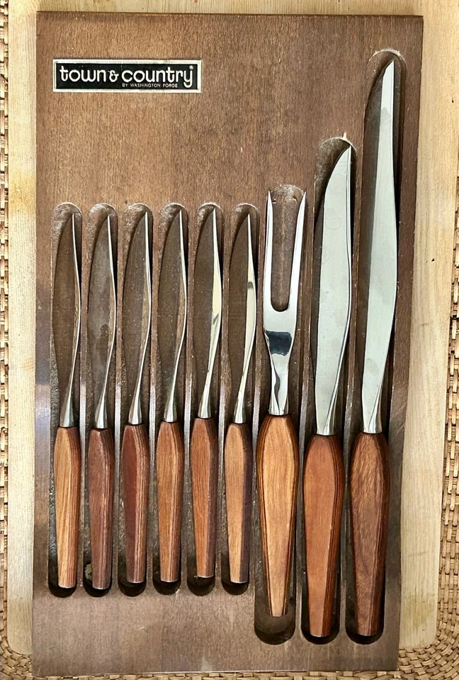 Juego de cuchillos y talladores para carne MCM Washington Forge Town & Country Fleetwood TEAK Foto 1 de 4