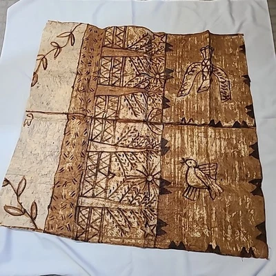 Vtg Tapa Bark Cloth Vatulele Fiji Masi Kesa Pacific Art Culture Tonga HawaiiBird - Image 1 of 4