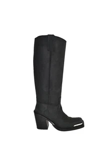 New! Jeffrey Campbell Size 8 US Verana Block Heel Boots Asphalt Black DD501 - Picture 1 of 6
