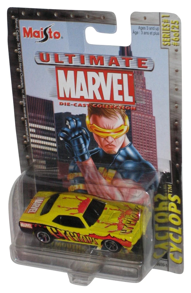 Marvel Maisto Ultimate X-Men Cyclops Plymouth Hemi Cuda Car #6/25 - Image 1 of 1