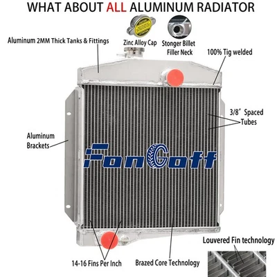 4 Row Aluminum Radiator Fit 1961-71,1965 International Harvester Scout 2.5L/3.2L - Image 1 of 4