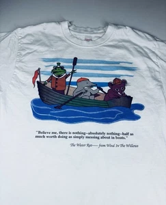 Vintage Wind in the Willows Shirt Medium Book Quote Literature Graphic 90s - Picture 1 of 8