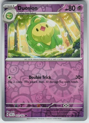 Pokemon Duosion 071/162 SV05: Temporal Forces NM Reverse Holo card - Image 1 of 2
