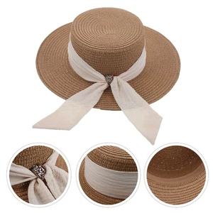  Cappello a tesa larga donna vacanza spiaggia cappello - protezione solare berretto paglia traspirante - Foto 1 di 12