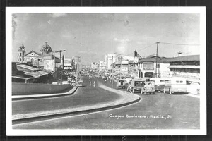 Manila rppc Quezon Boulevard Cars PI Philippines 50s - Picture 1 of 1