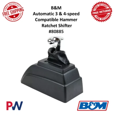 B&M автоматические молотковые храповые переключатели полированные совместимые с 3 и 4 скоростями #80885 - Изображение 1 из 4