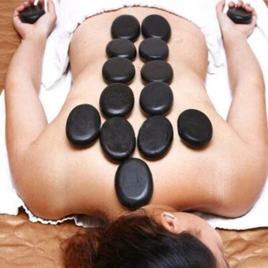 16Pcs Hot Massage Stones Basalt Rock Heating Boxes Warmer Case Salon SPA Storage - Picture 1 of 11