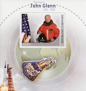 Gabon 2017 MNH John Glenn Tribute 1v S/S Space Shuttle Astronauts Stamps - Picture 1 of 1