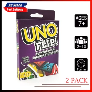 2 PACK UNO FLIP! Double Sided CARD GAME Family Fun 7+ Years - Picture 1 of 9