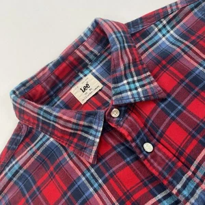 LEE Check Shirt XL Red and Blue Check Flannel Regular Fit - Picture 1 of 11