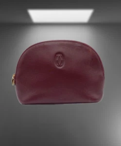 Cartier Mastline Kosmetiktasche Bordeaux Spanien Authentic Damen Reißverschluss Logo - Bild 1 von 8
